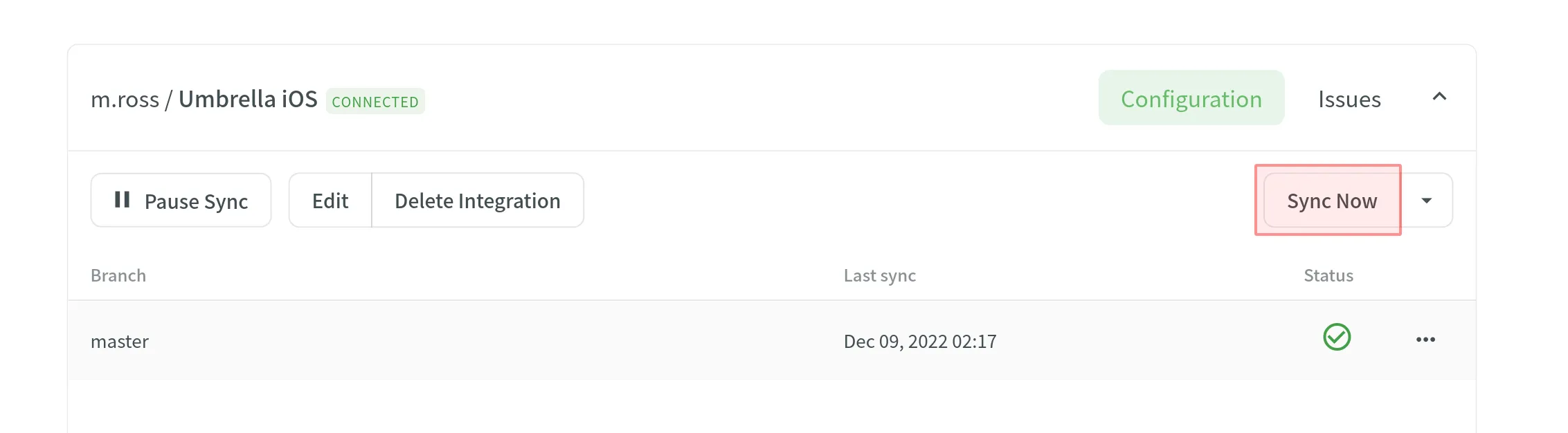 GitLab Integration Sync Now